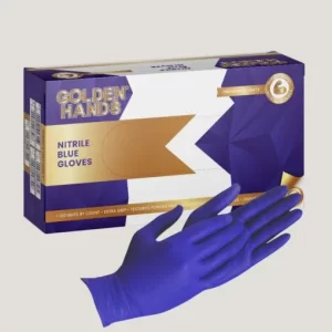Golden Hands Cool Blue Nitrile Gloves