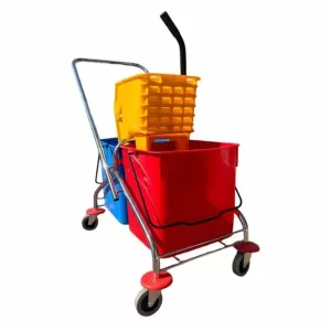 50L Double Bucket & Wringer With Stainless Steel Frame