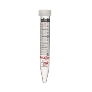 15ml MetalFree® Centrifuge Tubes with Flat Caps, 25 per Rack, Sterile