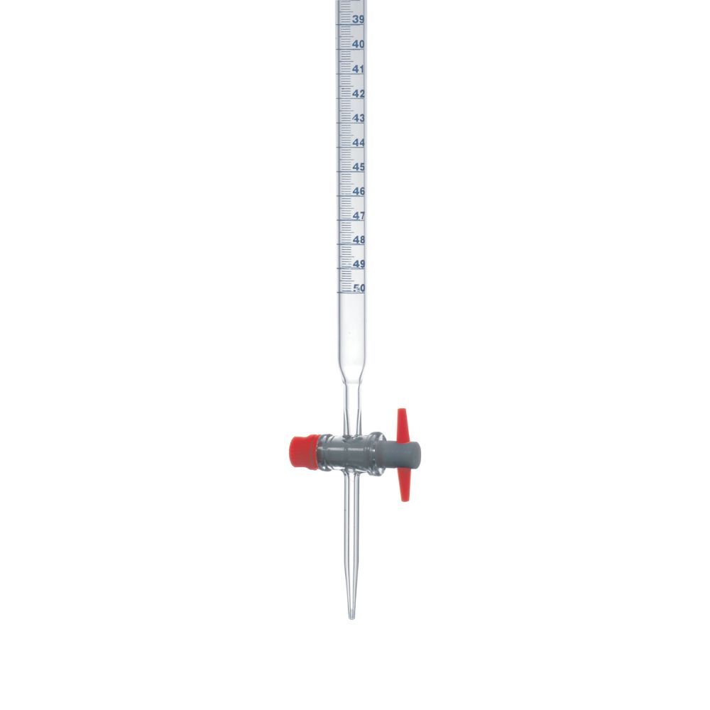 Burette with PTFE Key Stopcock in Clear Glass, Class AS, 50ml - Image 2